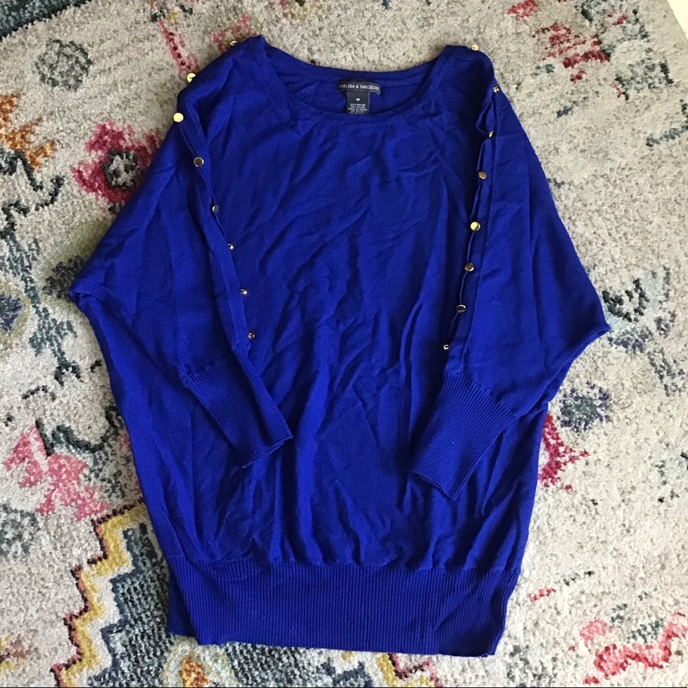 Chelsea & Theodore Blue Sweater